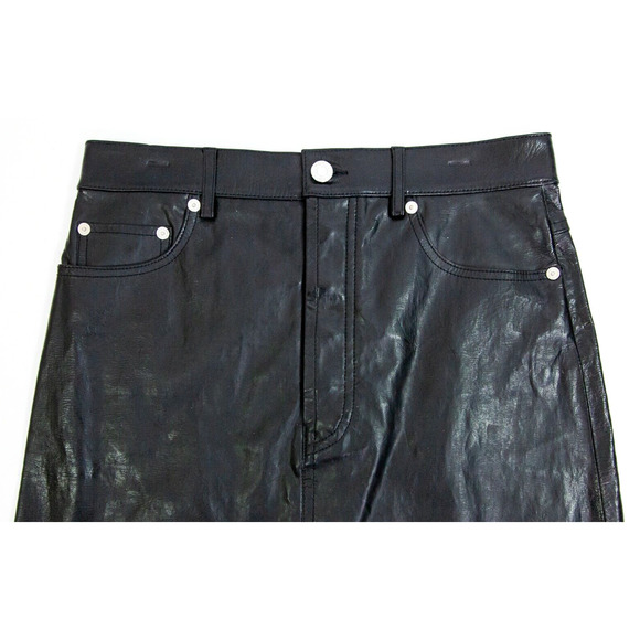 Helmet Lang Black Lamb Leather Mini Skirt Women's Size 2 - Picture 3 of 11